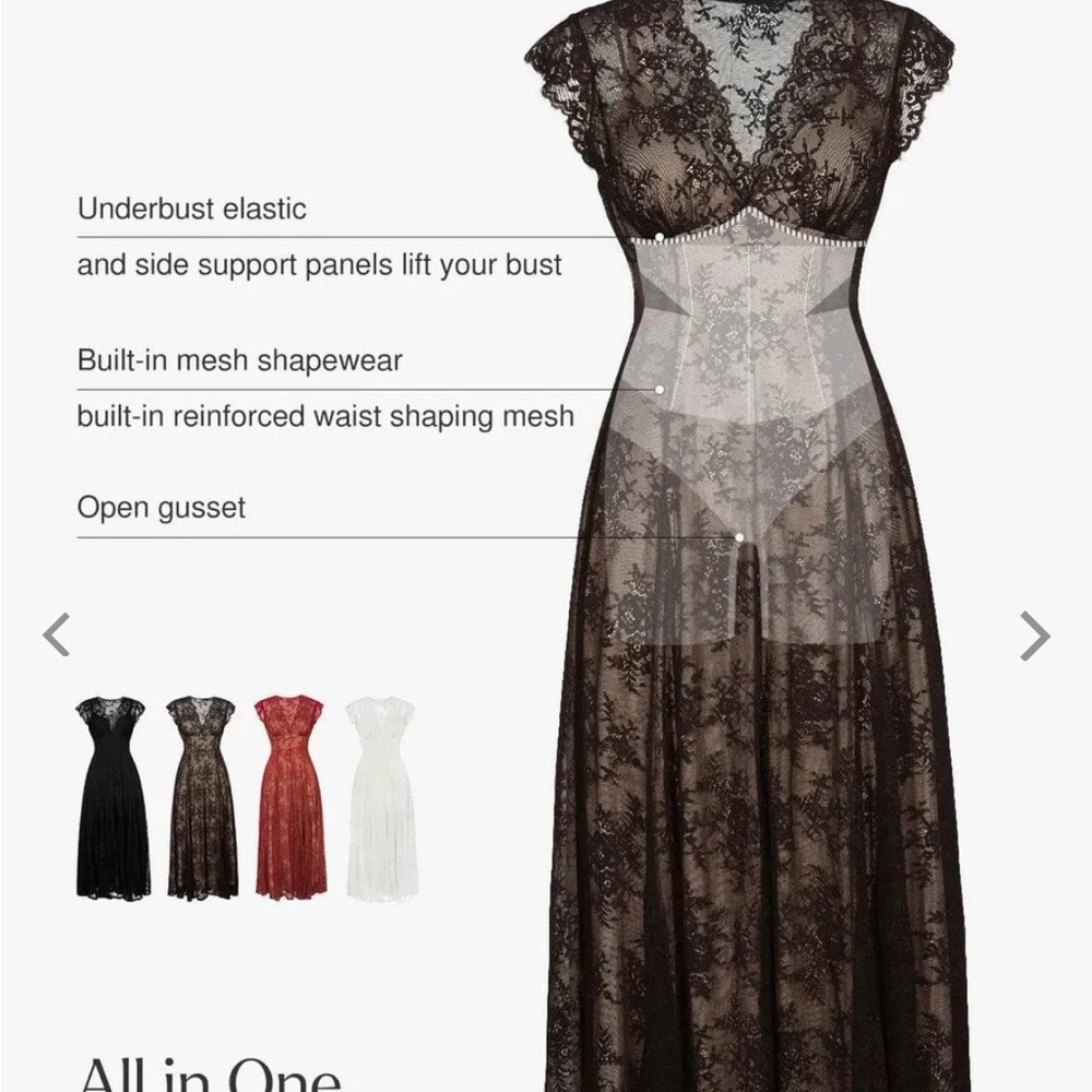 Elegant Black Lace Evening Gown - Picture 2 of 6